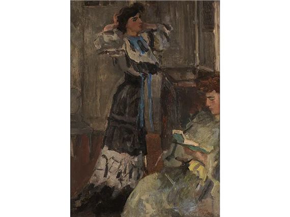 ZWEI FRAUEN IM INTERIEUR by Isaac Israëls