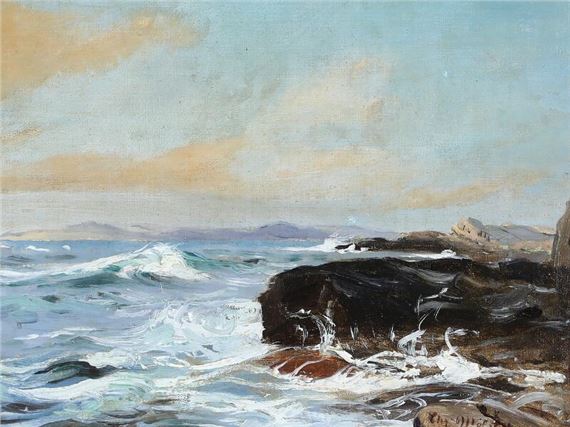 Christian Mølsted | Coastal scenery with cliffs | MutualArt