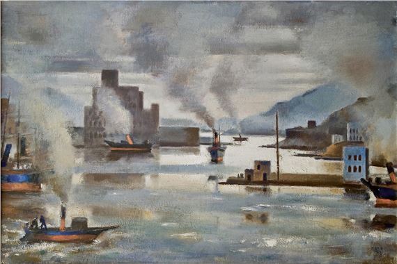 Le Pirée a l'aube (Piraeus at dawn) by Mahmoud Said, 1949