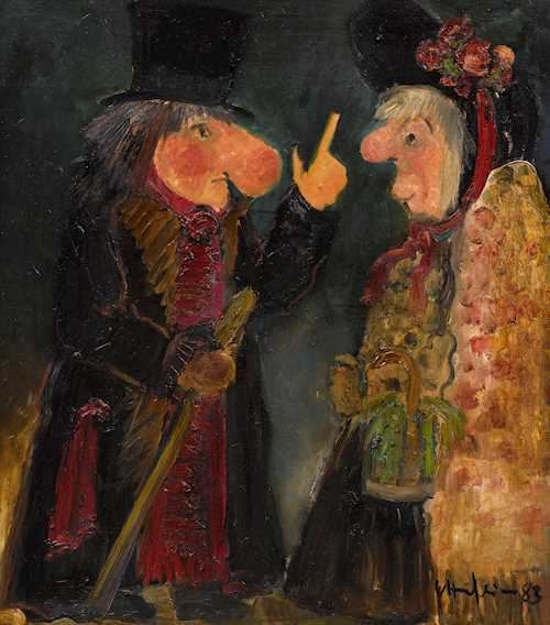 Two carnival figures by Leopold Häfliger, 1983