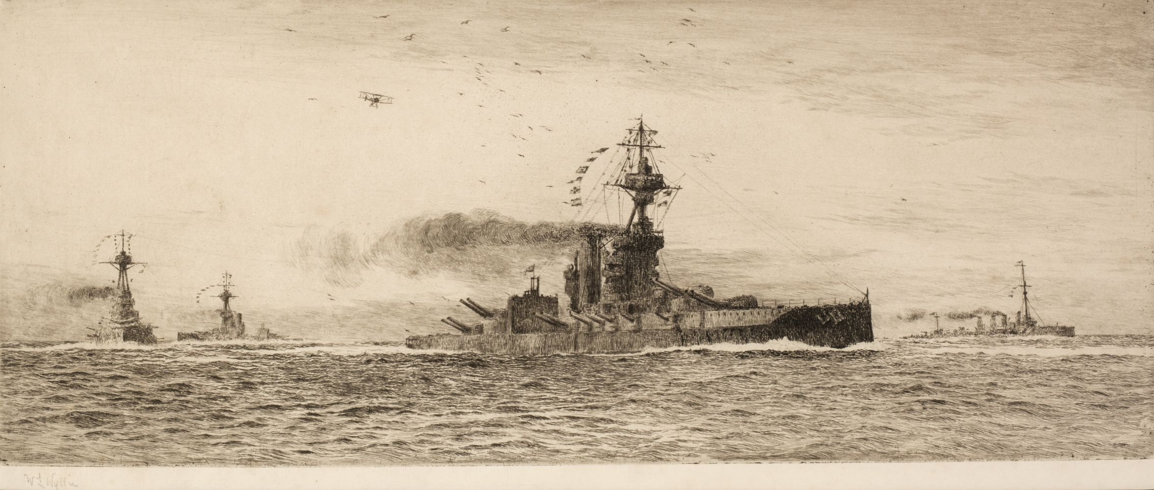 William Lionel Wyllie Iron Duke leading the first Battle Squadron at