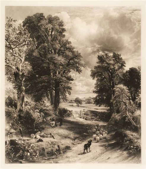 The Watering Hole by John Constable, David Lucas, 1834