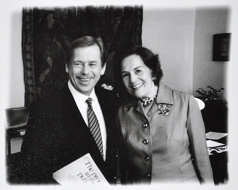 Artwork by Oldřich Škácha, Vaclav Havel and Jarmila Novotna, Made of photo