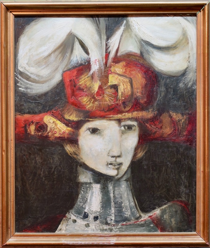 Artwork by Martín Zerolo Valderrama, Retrato de guerrero, Made of oil on board