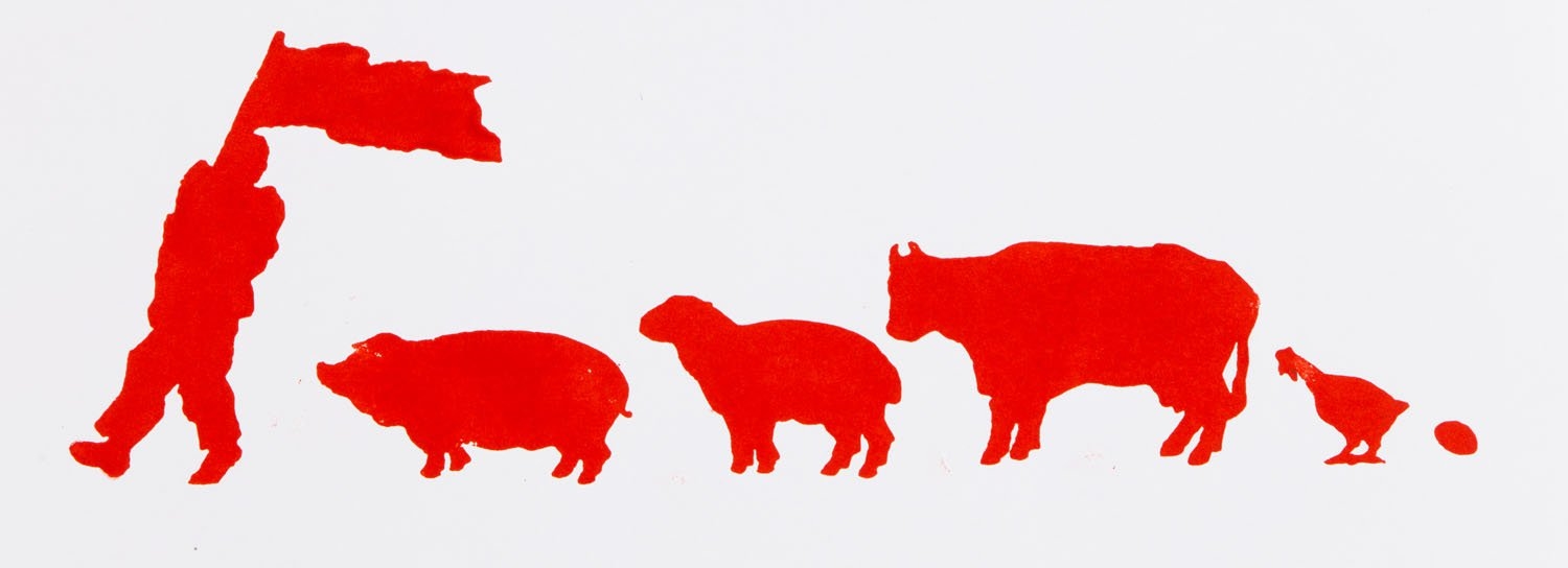 Artwork by Leszek Sobocki, From the series "Polish stamps III", Made of linocut/paper