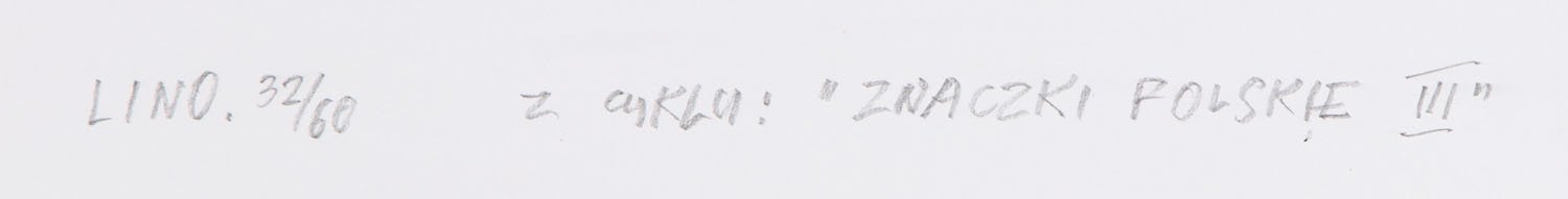 Artwork by Leszek Sobocki, From the series "Polish stamps III", Made of linocut/paper