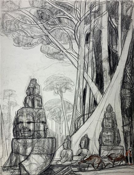 Angkor, the Causeway of the Giants by André Maire, 1955