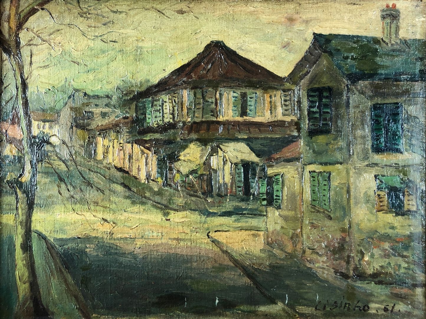 Artwork by Li Sin  Ho, The old streets of Hanoi (Vietnam), Made of Oil on canvas