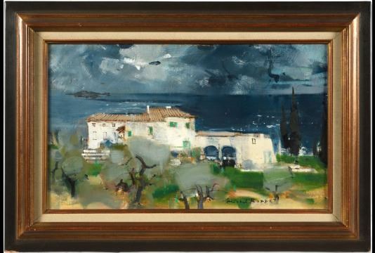 Oliviers et mer by Michel Rodde