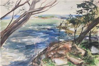 UNTITLED (SCENE WITH A TREES AND A RIVER) - Renate Dollinger