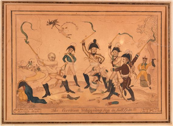 The Corsican whipping Top in full spin !!! by George Cruikshank, Charles Vanderschaeghe