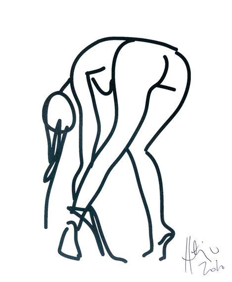 Nude bending by Horaţiu Mălăele, 2020