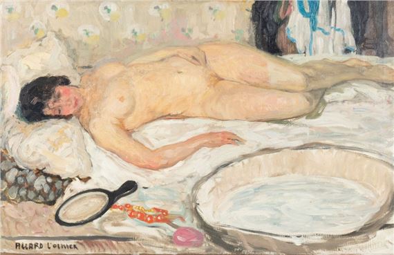Nu allongé au miroir by Fernand Allard L'Olivier