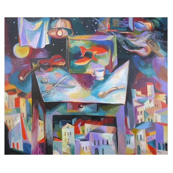 Abstract City Scene by Boris Geldman