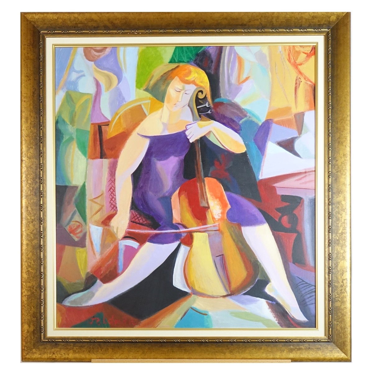 Artwork by Boris Geldman, Cellist, Made of Acrylic on Canvas