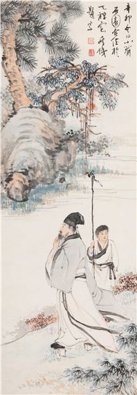 In the winter of Xin Mao, Xiaoyu and Shi Yuan cooperated in the Tian Zen Room by Zhang Shiyuan, Kong Xiaoyu, 1951