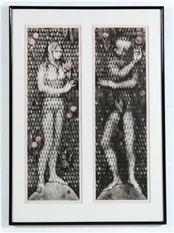 Eve tenteé; and Adam en attente - June Wayne