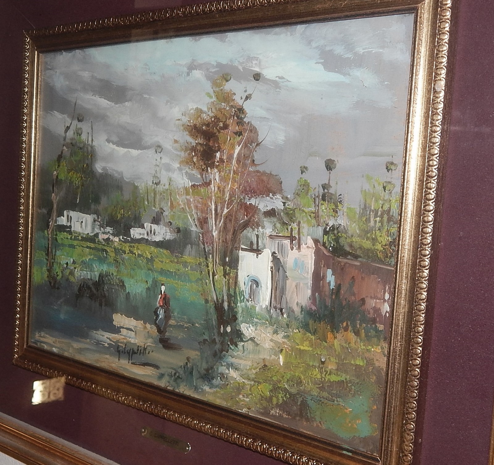 Artwork by G. Cappalletti, Romantische, italienische Landschaft mit Figurenstaffage, Made of Oil on canvas