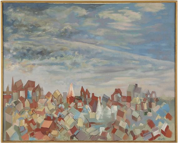 
Rooftops by Sidney Loeb, dated June 21, 1958