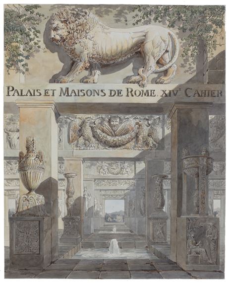 Fronstispicio "Palais et Maisons de Rome XIVe Cahier" by Charles Percier