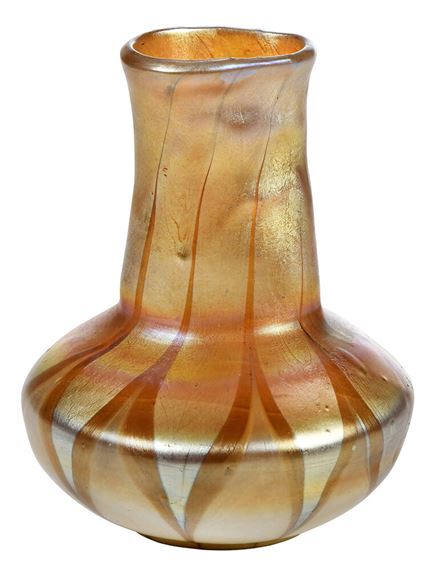 Tiffany Gold Favrile Art Glass Bud Vase American by Louis Comfort Tiffany, early 20th century