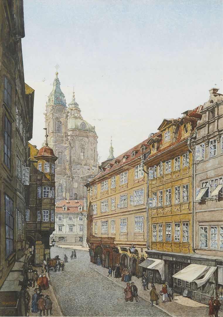 Artwork by Josef Ferdinand Benesch, View of Vienna, Made of Watercolor and gouache