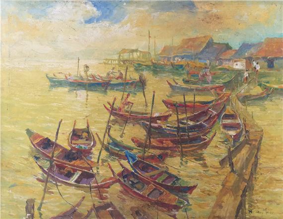Fishing Village by Tan Peng Hooi, 1966