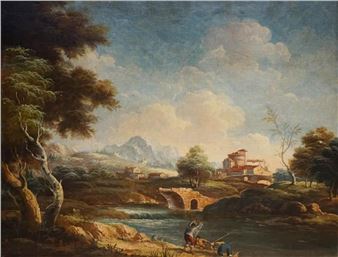 Fisherman by River - P. Buson