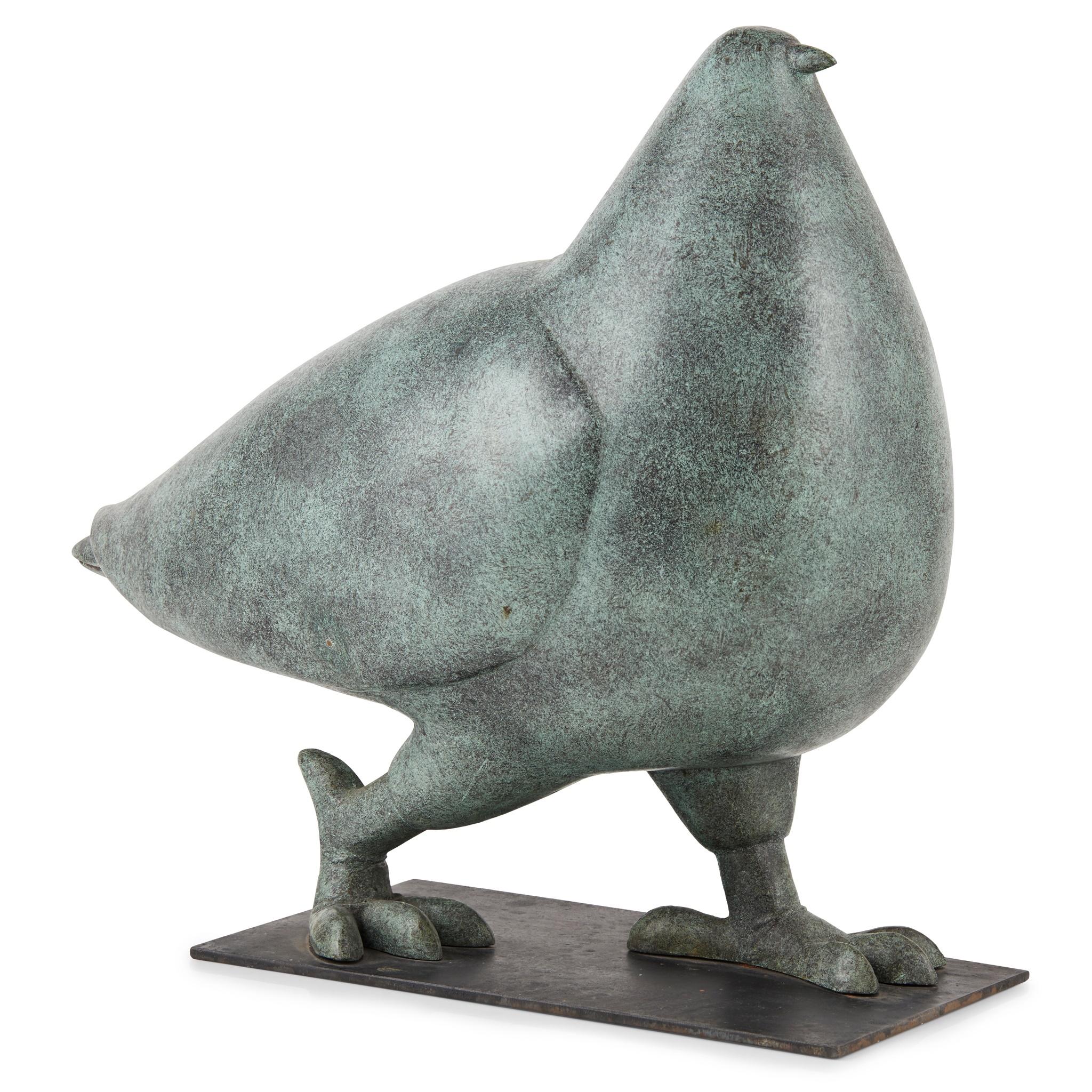 Artwork by Shona Kinloch, WALKING PIGEON, Made of steel plinth