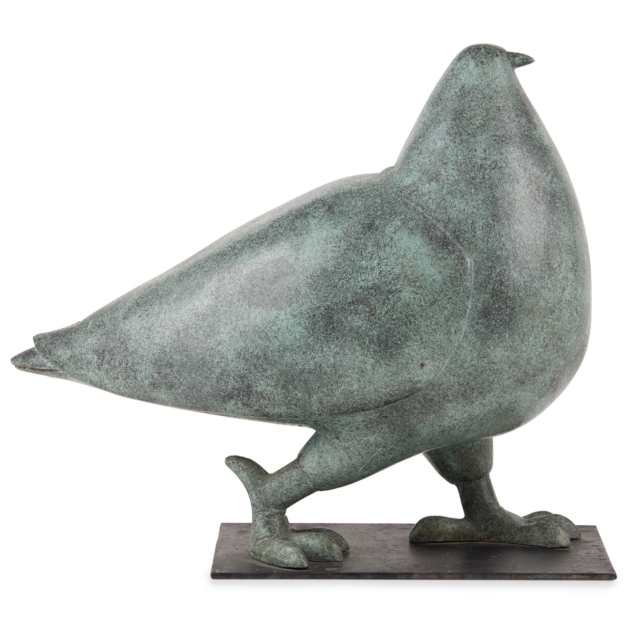Artwork by Shona Kinloch, WALKING PIGEON, Made of steel plinth