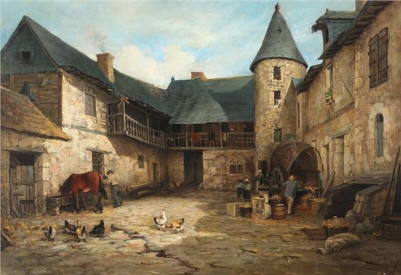 Exterior from a court yard by Henri Saint Bie