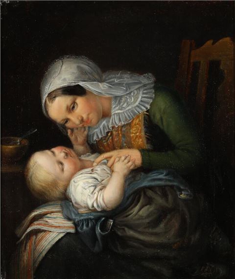 Interior with a mother and child by Kilian Zoll