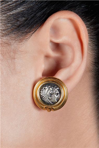 Bulgari | Pair of Gold and Antique Coin 'Monete' Earclips | MutualArt
