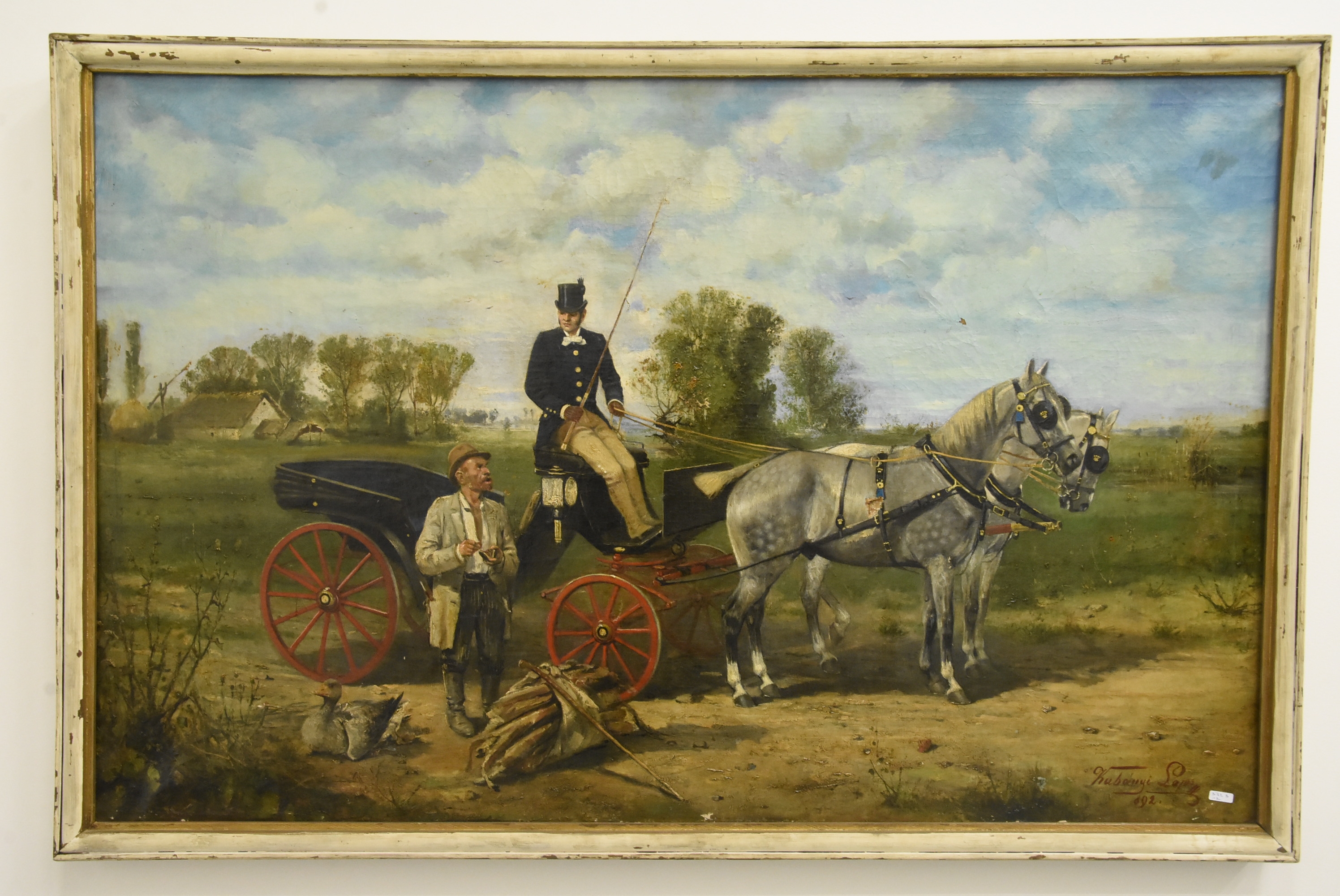 Artwork by Lajos Kubanyi, Attelage, Made of Oil on canvas