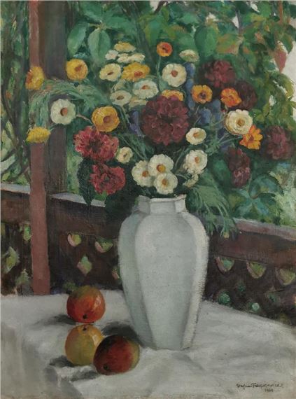 Bukiet na werandzie by Stefan Filipkiewicz, 1924