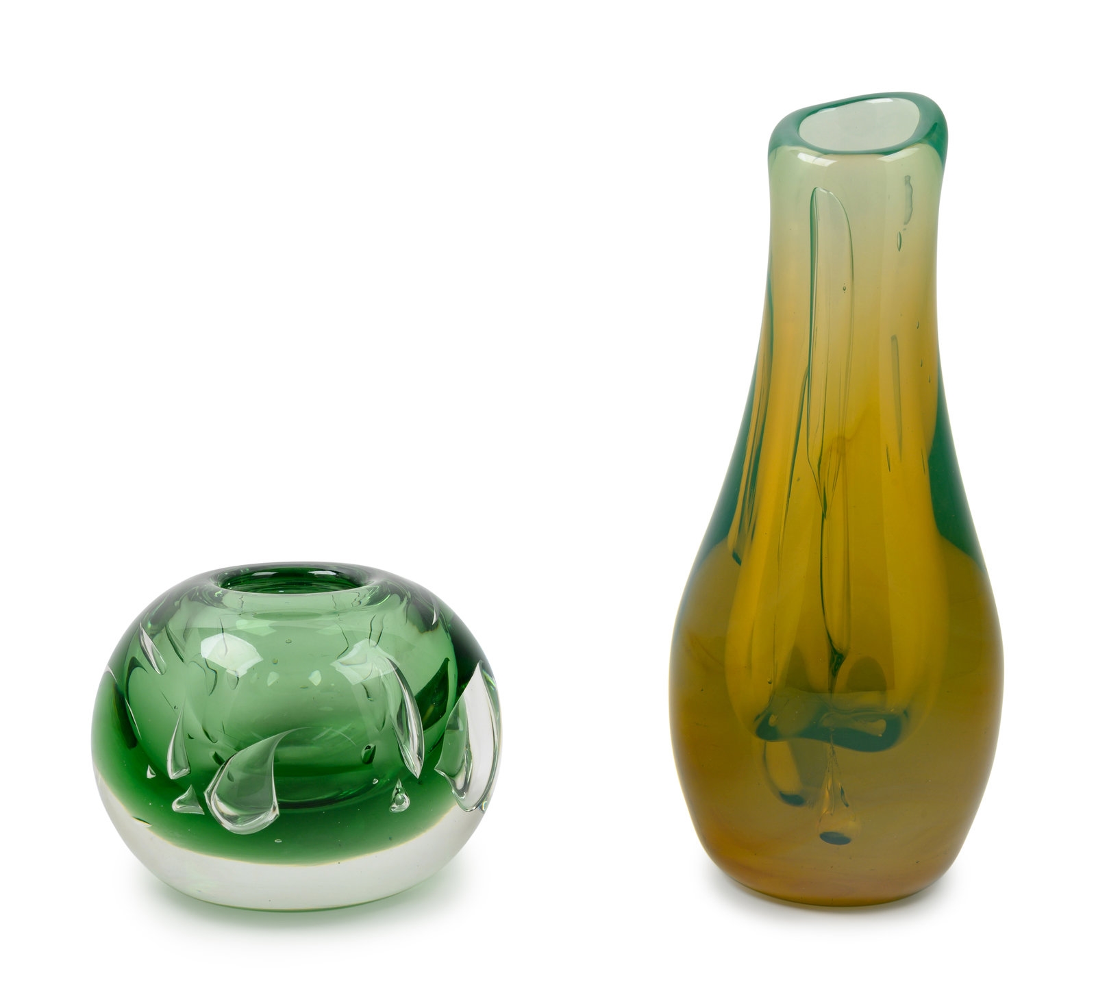 Dominick Labino | Two Paperweight Vases (1975) | MutualArt