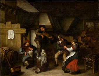 "Interior de taberna" - Hendrik de Valk
