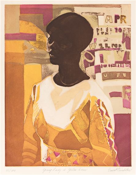 Young Lady in Yellow Dress by Ernest Crichlow, 1979