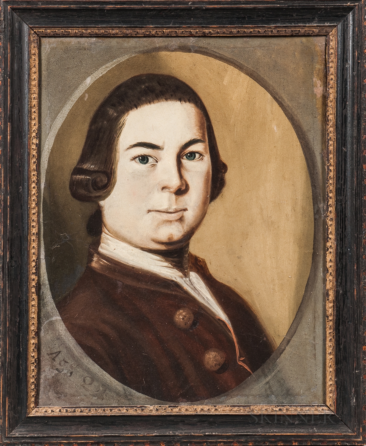 Artwork by American School, 18th Century, Portrait of Captain Jonathan Hale, Made of Oil on canvas