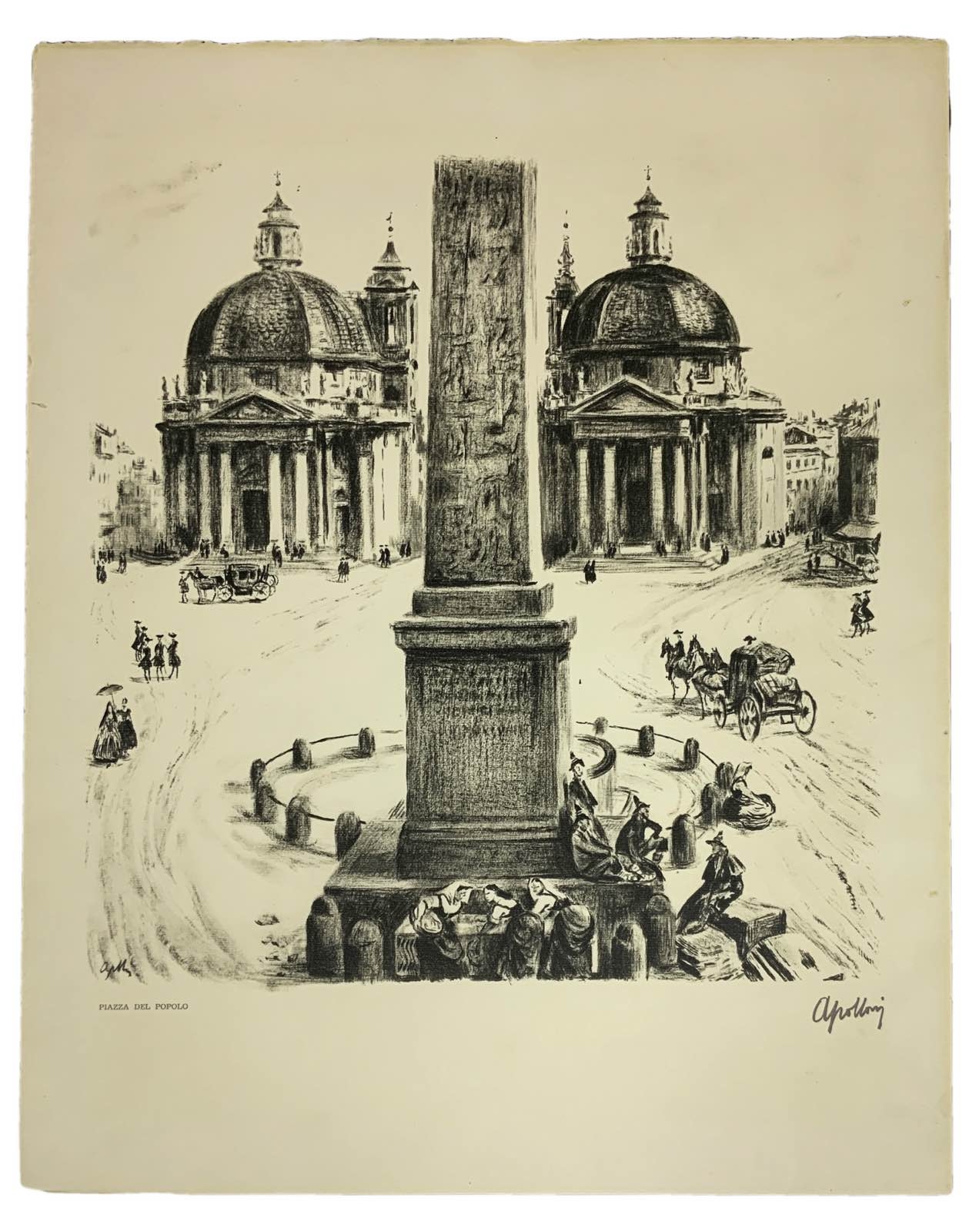 Artwork by Livio Apolloni, Piazza del Popolo (Rome), Made of Print