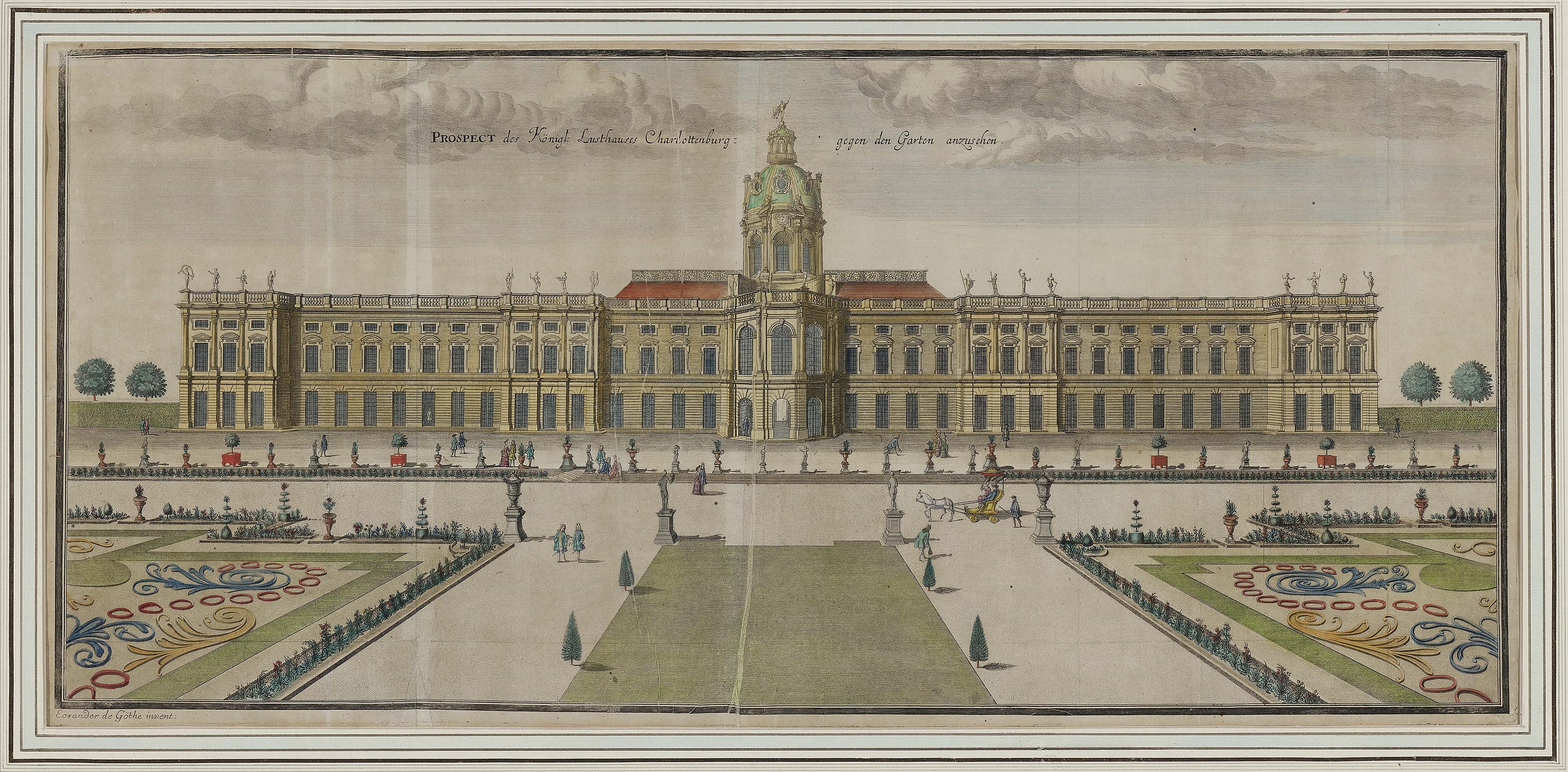 "Prospect des Königl. Lusthauses Charlottenburg gegen den Garten anzusehen" by Johann Friedrich Eosander