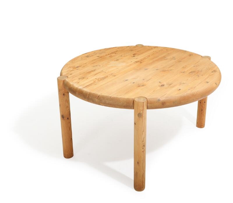 Rainer Daumiller | A circular solid pine dining table with extension ...