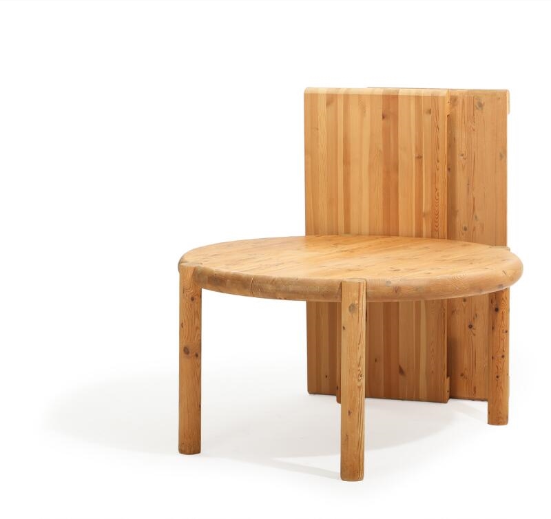 Rainer Daumiller | A circular solid pine dining table with extension ...