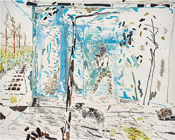 Walking Along A Pale Green Walkway صGɫĲ by Chris Huen Sin Kan, dated 2015