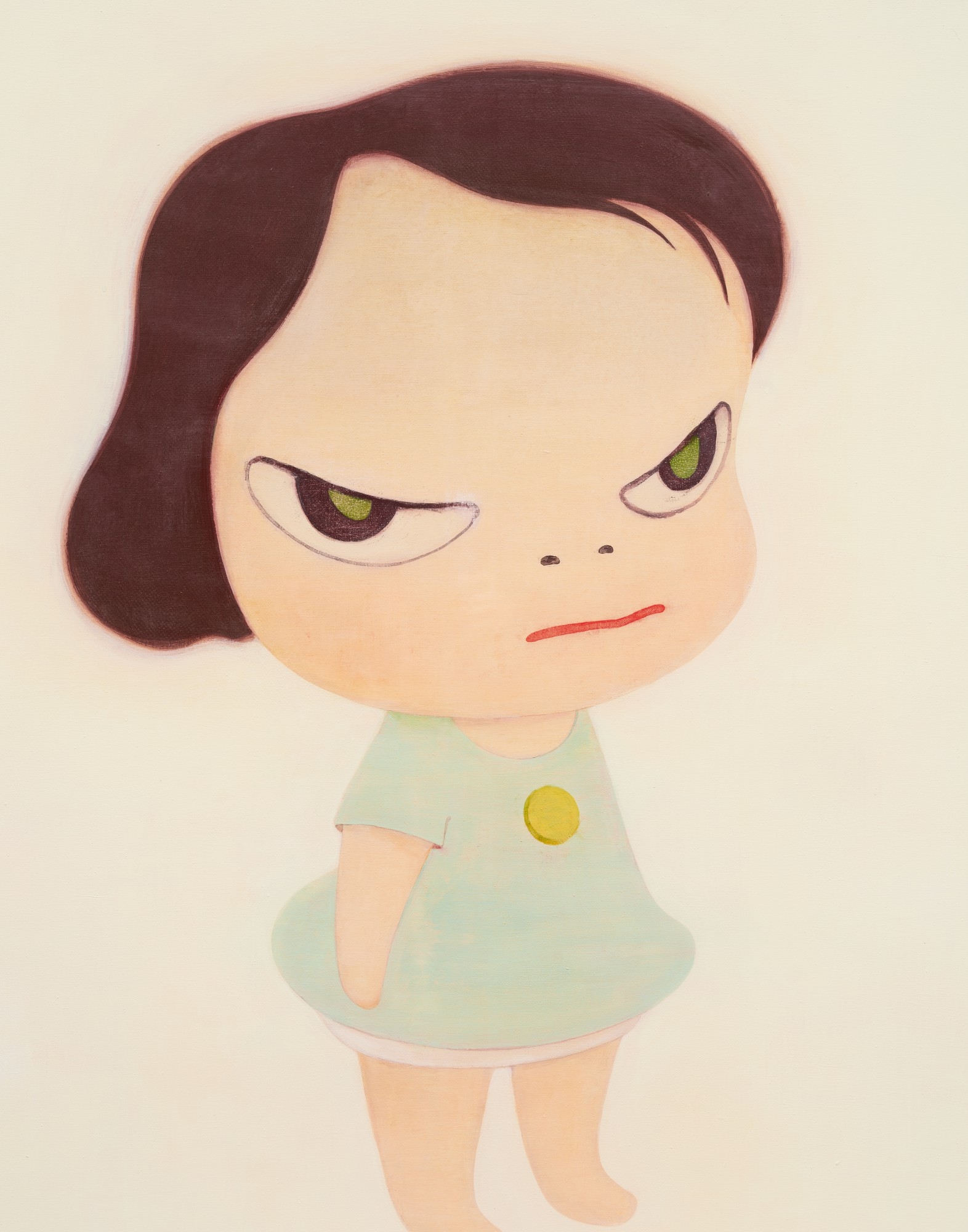 Artwork by Yoshitomo Nara, Frog Girl 青蛙女孩, Made of acrylic on canvas