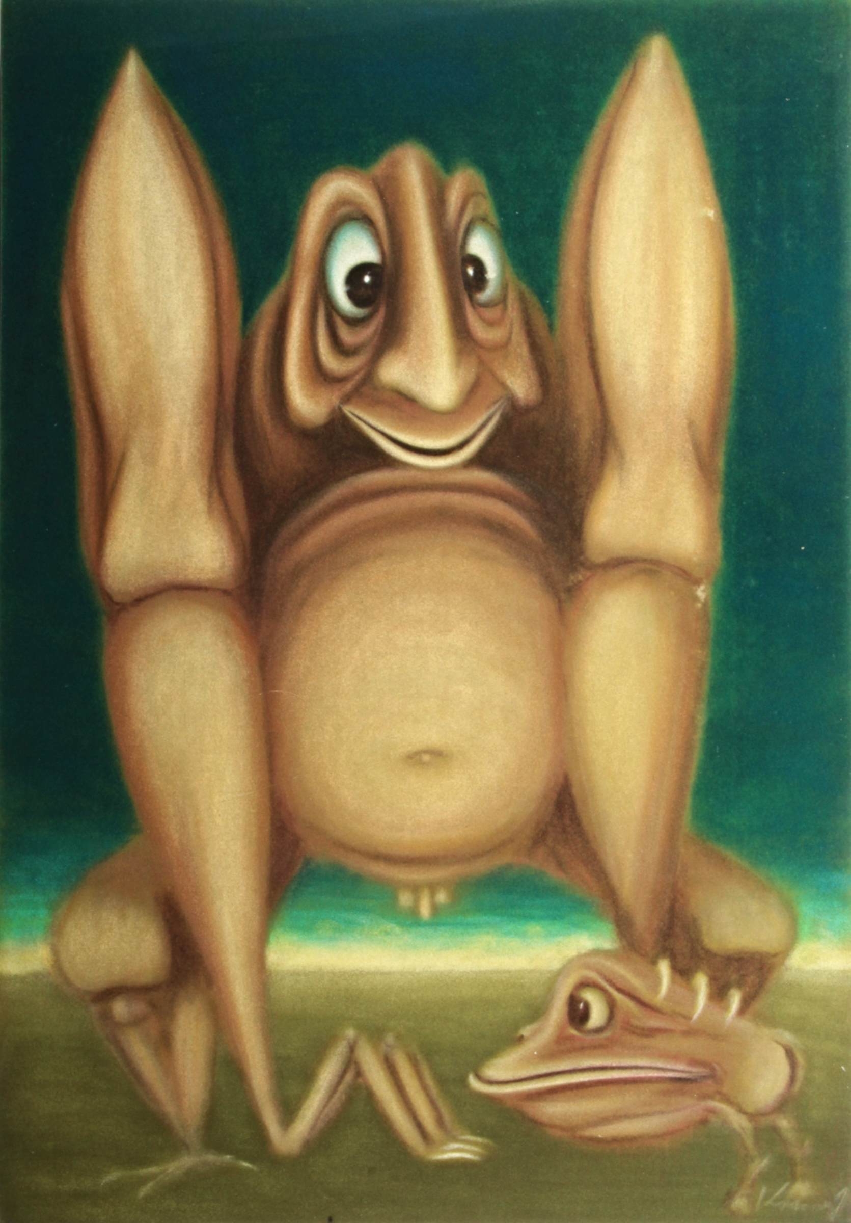 Artwork by Miloš Kurovský, Žá, Made of pastel on velor