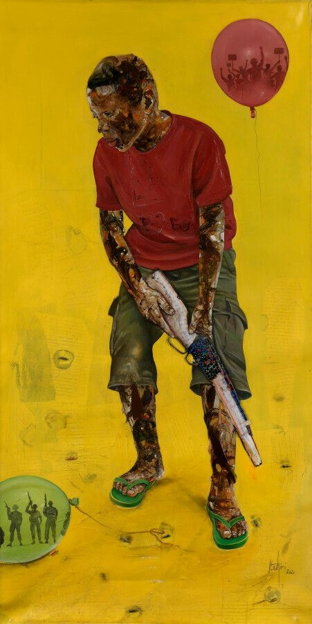 Artwork by Wess Tata Itshiri, Education is the most powerful weapon, Made of Acrylic on canvas