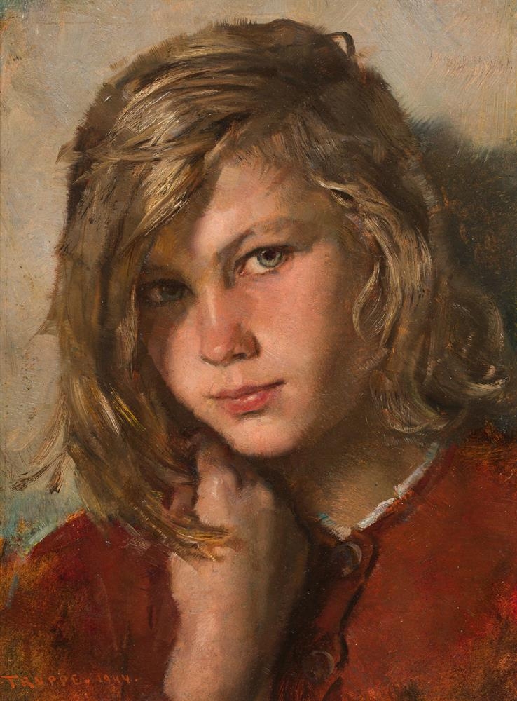 Portrait of a girl by Karl Truppe, 1944