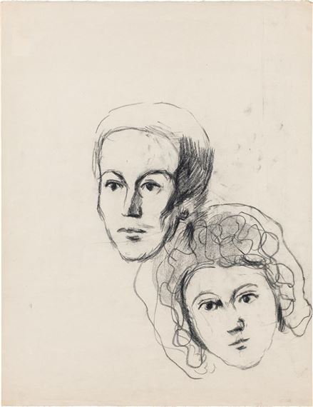Two portraits, mother and child by Herbert Boeckl, circa 1930
