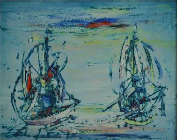 Vaisseaux cosmiques II by Emile Gerard, 1995.